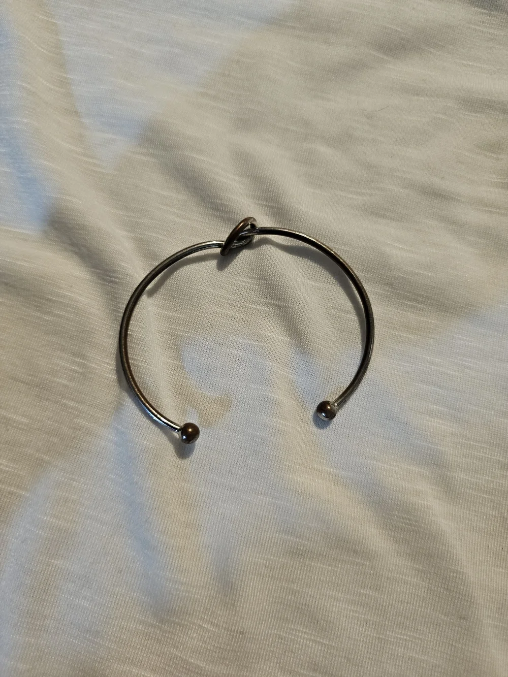Minimalist Knot Open Cuff Bracelet in Silver